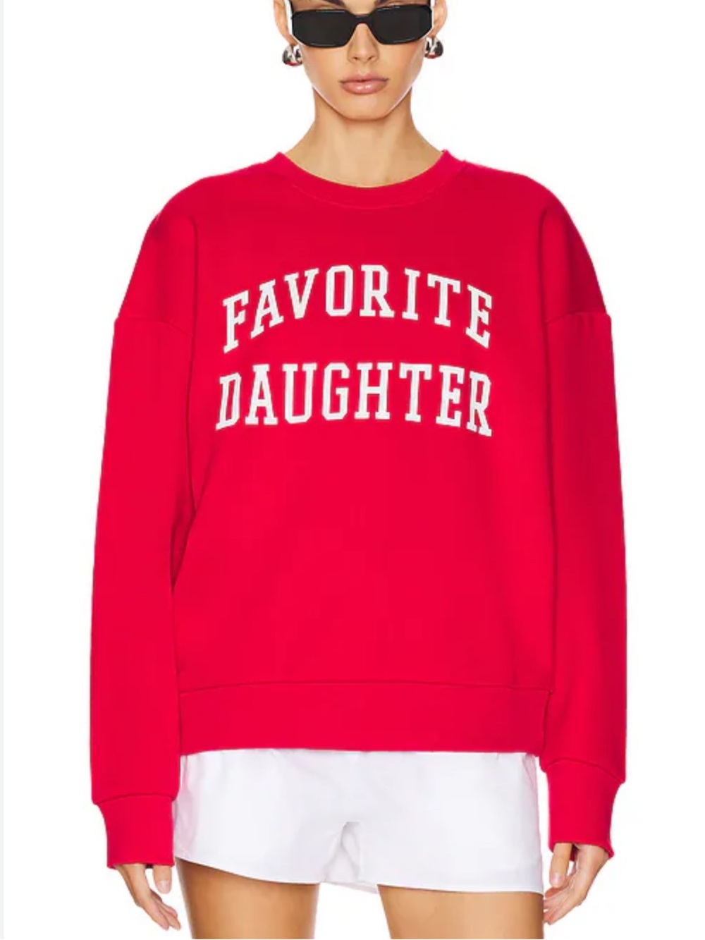 NWT Favorite Daughter Collegiate
Sweatshirt in Haute Rouge & White! Size L